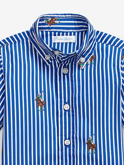 Ralph Lauren Baby Boys Shirt And Trousers Set In Black