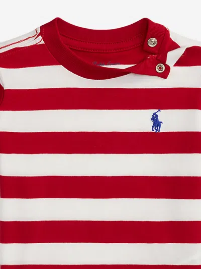 Ralph Lauren Baby Boys Striped Jersey T-shirt In Red