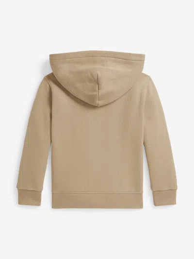 Ralph Lauren Boys Logo Zip Up Top In Brown
