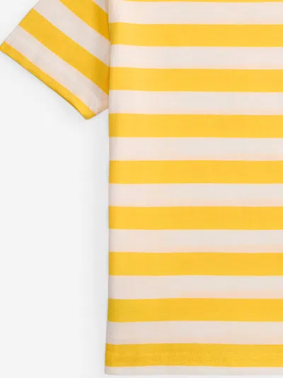 Ralph Lauren Boys Striped Logo T-shirt In Yellow