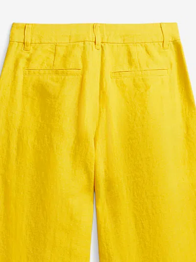 Ralph Lauren Girls Linen Trouser Set In Yellow