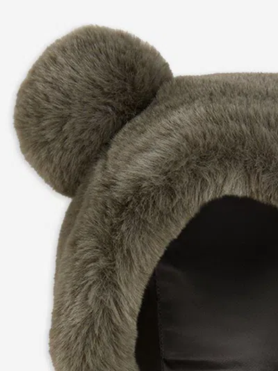 Mini Rodini Kids Faux Fur Ear Hat In Brown