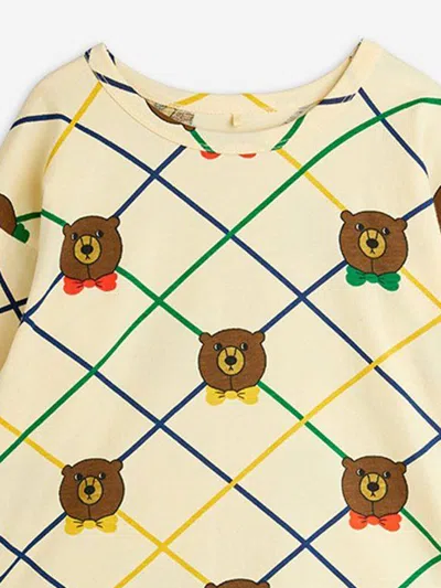 Mini Rodini Kids Bear Check Long Sleeve T-shirt In Multi