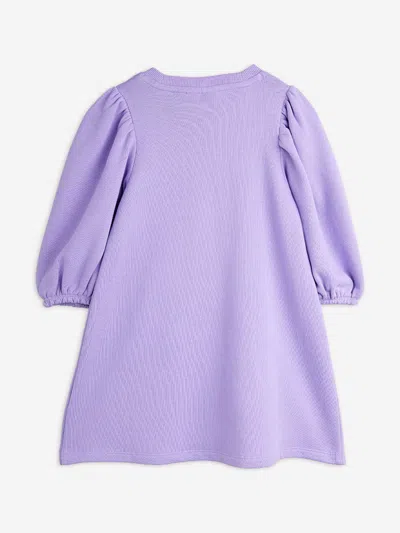 Mini Rodini Girls Cat With Bow Tie Sweater Dress In Purple