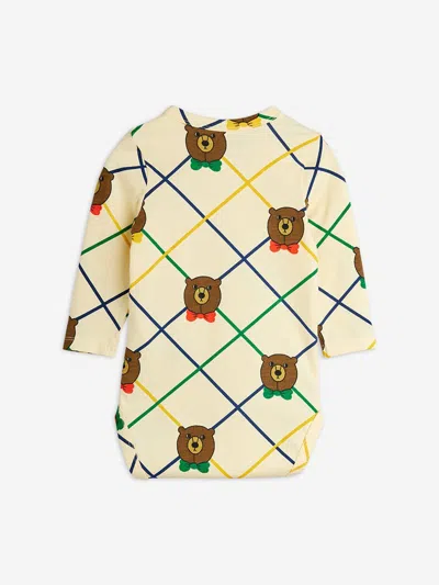 Mini Rodini Baby Bear Check Bodysuit In Multi
