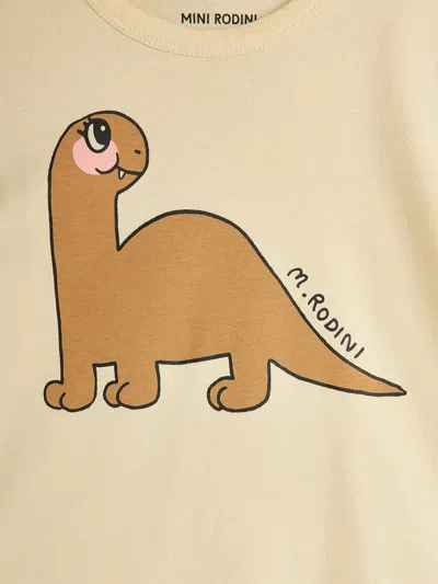 Mini Rodini Kids Dino Regular T-shirt In Neutral