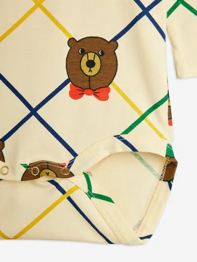Mini Rodini Baby Bear Check Bodysuit In Multi