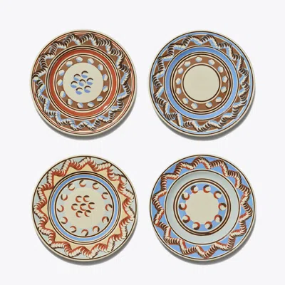 Tory Burch Mochaware Salad Plate, Set Of 4 In Multi