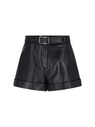 Sportmax Leather Shorts In Black