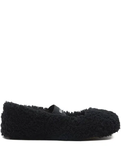 Moon Boot Mb Shearling Ballet Flats In Black Shearling