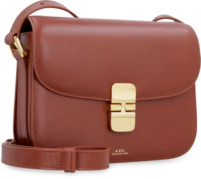 Apc A.p.c. Grace Leather Crossbody Bag In Brown