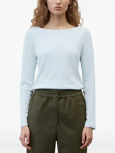 Marc O'polo Boat-neck Long-sleeve Top In Blue
