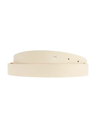 Victoria Beckham Frame Leather Belt Adjustable Smooth Finish In Neutral