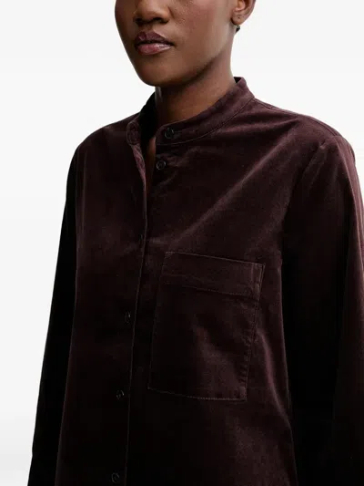 Marc O'polo Velvet Mini Dress In Burgundy