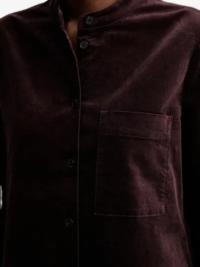 Marc O'polo Velvet Mini Dress In Burgundy