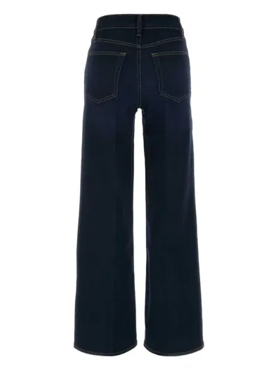 Frame Le Palazzo Stretch Wide-leg Trousers In Blue
