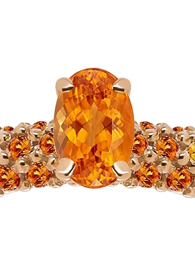 Fullord 18k Rose Gold Eternity Diamonds And Sapphire Ring In Gold