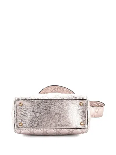 Pre-owned Dior Supple Lady  Bag Cannage Quilt Leather Medium Satchel In Green