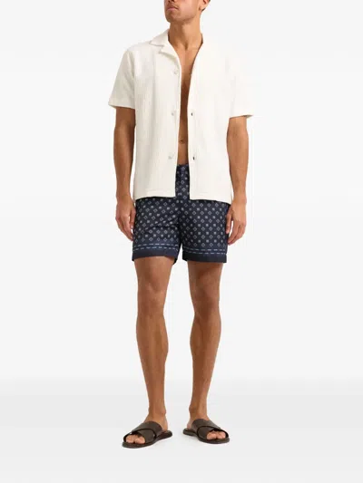 Orlebar Brown Howell Camp-collar Ribbed Organic Cotton Shirt In White