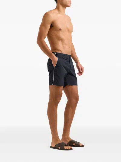 Orlebar Brown Bulldog Piped-trim Swim Shorts In Black