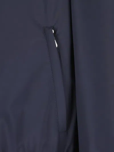 Brunello Cucinelli Technical Blouson Jacket High Collar Design In Blue