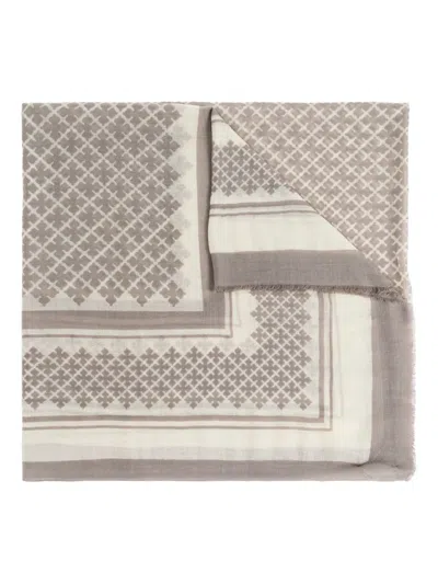 By Malene Birger Geometric-pattern Scarf In Gray