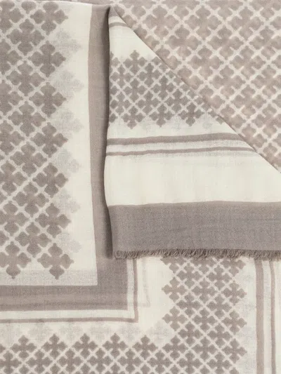 By Malene Birger Geometric-pattern Scarf In Gray