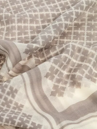 By Malene Birger Geometric-pattern Scarf In Gray
