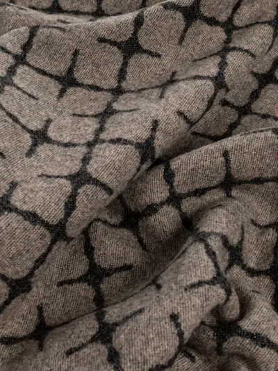 By Malene Birger Geometric-pattern Fringed Scarf In Brown