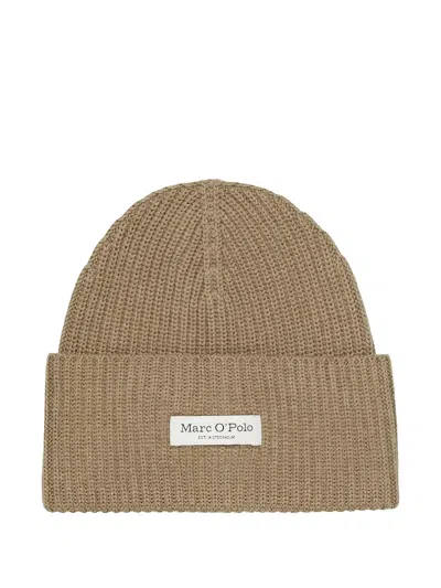 Marc O'polo Ribbed-knit Beanie In Brown