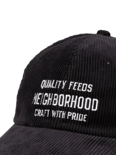 Neighborhood Corduroy Embroidered Baseball Hat In Black