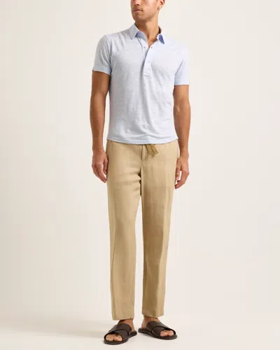 Orlebar Brown Sebastian Linen Polo Shirt In Blue