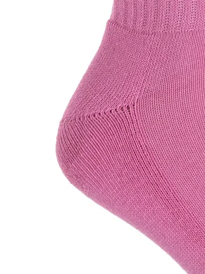 Attico Logo-detail Patterned Socks In Purple