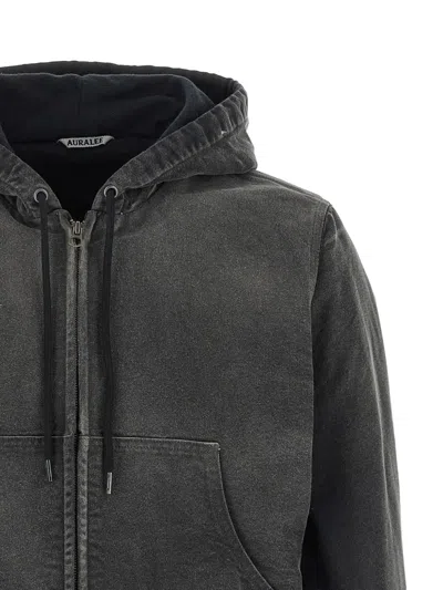 Auralee Drawstring Hoodie In Gray