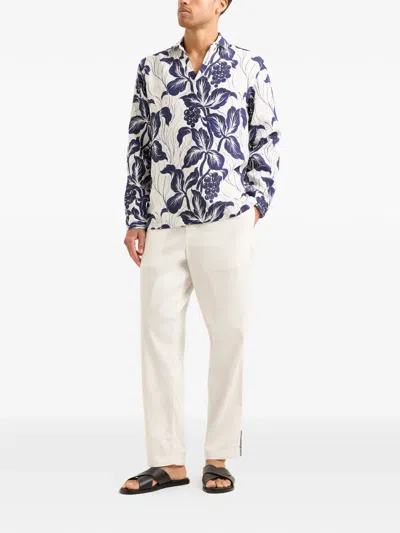 Orlebar Brown Ridley Floral-print Linen Top In White