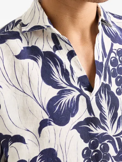 Orlebar Brown Ridley Floral-print Linen Top In White