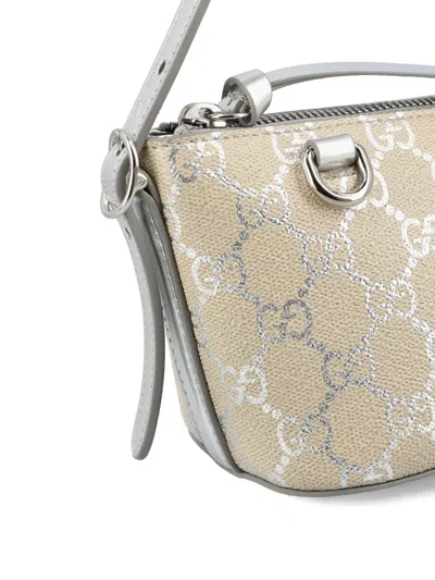 Gucci Gg Emblem Small Shoulder Bag In Silver