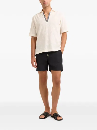 Orlebar Brown Ridley Embroidered Short-sleeve Top In Neutral