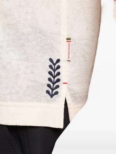 Orlebar Brown Ridley Embroidered Short-sleeve Top In Neutral