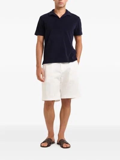 Orlebar Brown Terry Resort Polo-collar Top In Blue