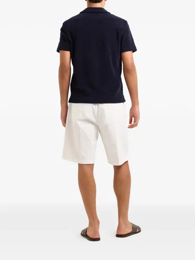 Orlebar Brown Terry Resort Polo-collar Top In Blue