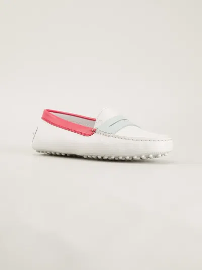 Tod's Contrast Trim Loafers In Gray