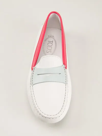 Tod's Contrast Trim Loafers In Gray
