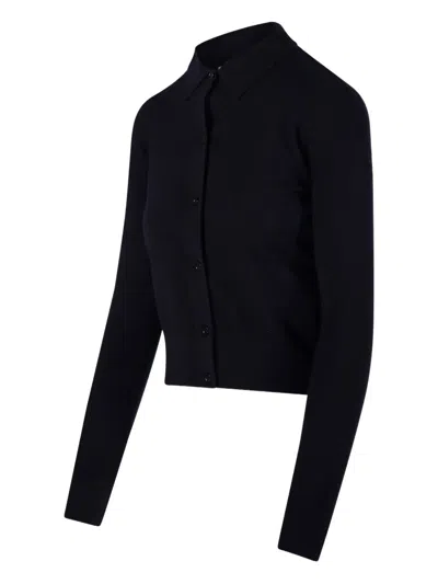 Max Mara Buttoned Collared Cardigan In Black