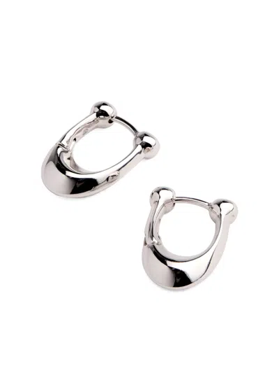 Coach Signature C Hoop Earrings In Metallic