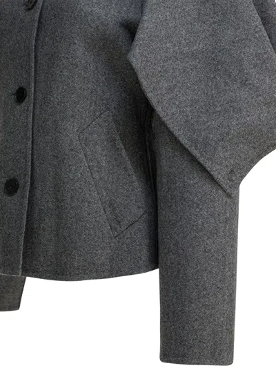 R2w Catran Button-up Jacket In Gray