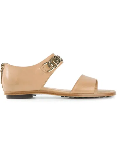 Tod's Chain Trim Sandals In Neutral