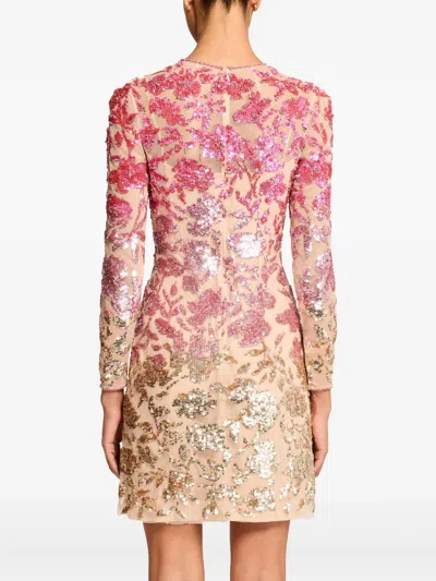 Jenny Packham Jazz Sequin-embellished Floral-pattern Mini Dress In Multi