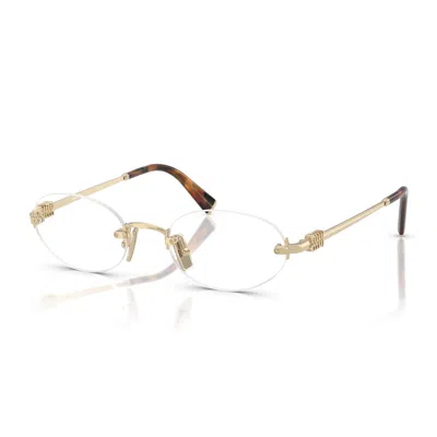 Miu Miu 0mu 53wv Zvn1o1 Oro Pallido Glasses In Gold