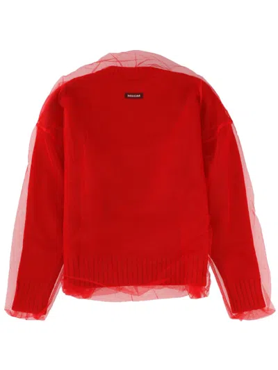 Msgm Merino Wool Sweater In Red